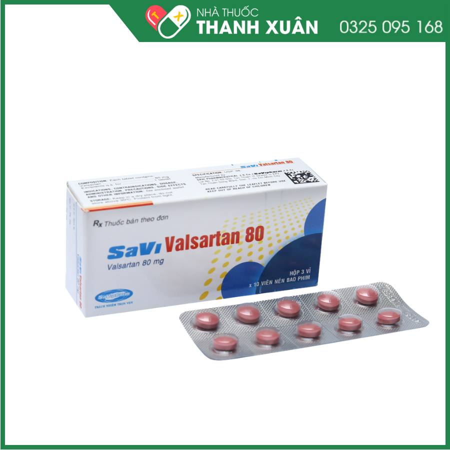 Savi Valsartan 80 điều trị tăng huyết áp, suy tim